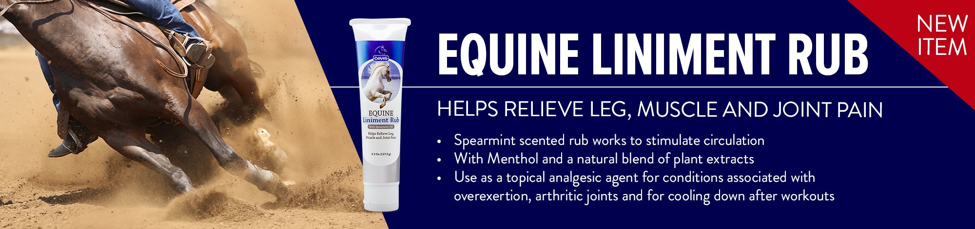 Equine Liniment Rub helps relieve leg, muscle, and joint pain